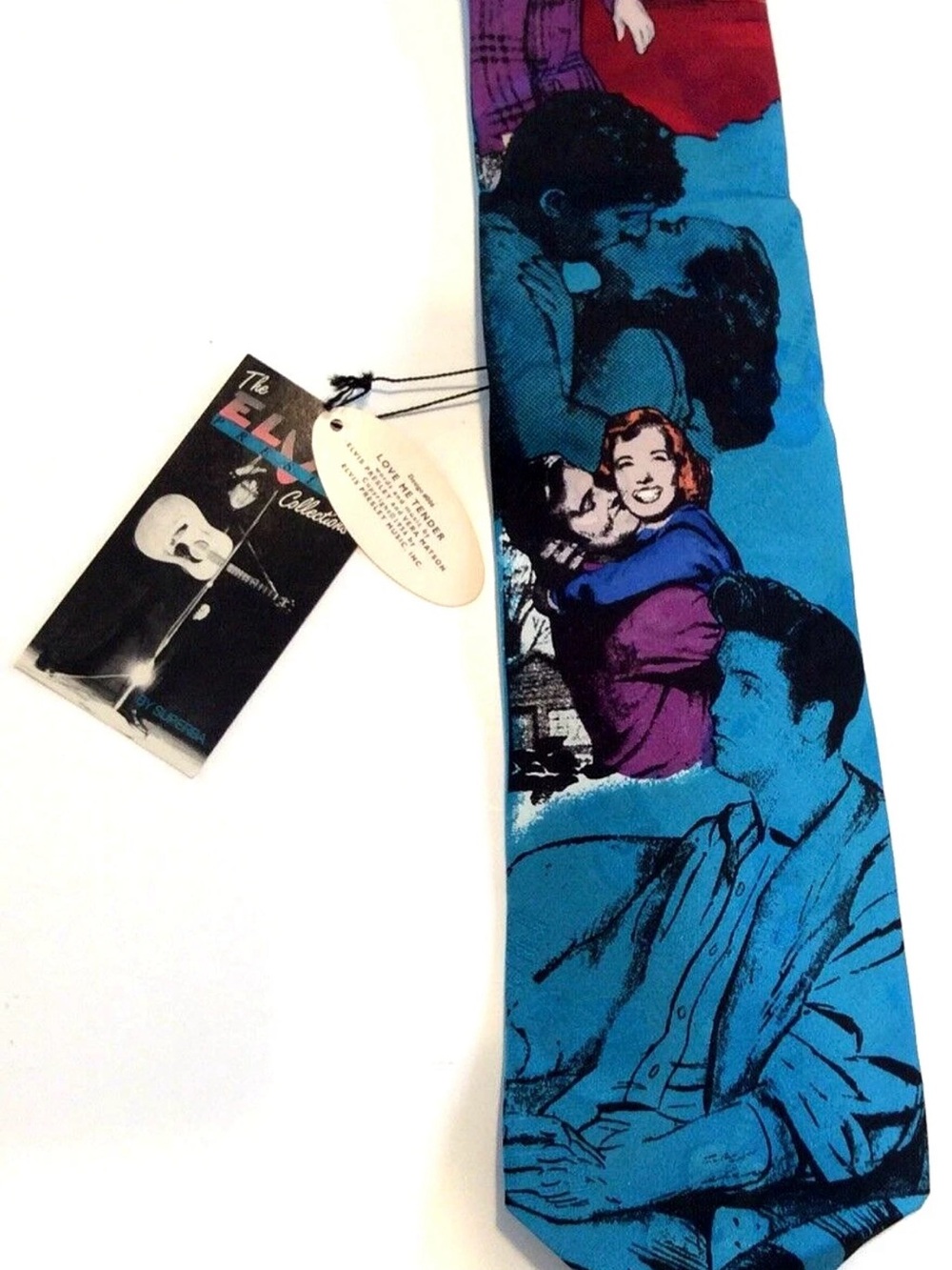 Vintage Necktie ELVIS PRESLEY Collectible NEW "Love Me Tender" Novelty 100% silk